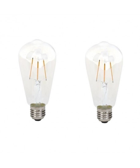 BRILLIANT Lot de 2 ampoules LED filament décorative style retro E27 4 W équivalent a 40 W