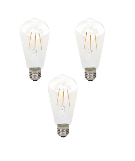 BRILLIANT Lot de 3 ampoules LED filament décorative style retro E27 4 W équivalent a 40 W