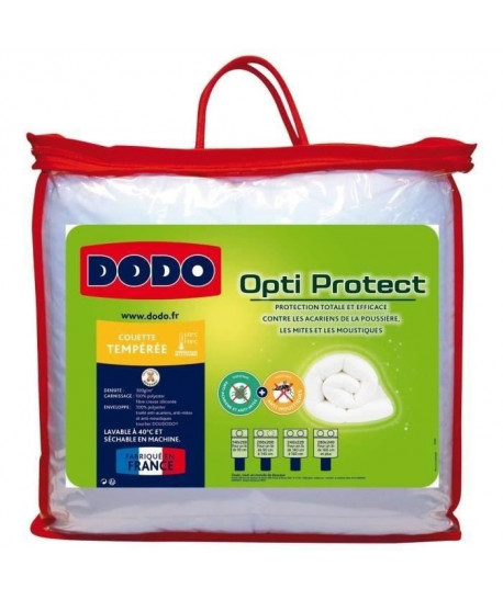 DODO Couette tempérée 300g/m˛ OPTIPROTECT 140x200 cm blanc