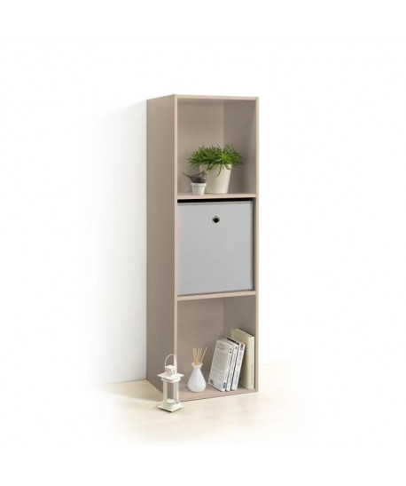 HOMEA Cube de rangement avec 3 niches 100,8x34,4x29,5 cm taupe