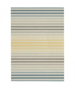 Tapis tissé plat Stripe 120x170 cm gris et jaune