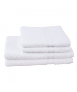 JULES CLARYSSE Lot de 2 serviettes 2 draps de bain Élégance  Blanc