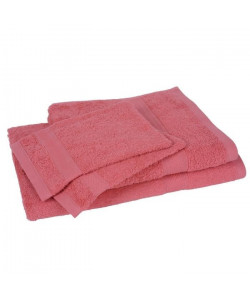 Lot de 1 drap de bain  1 serviette  2 gants ELEGANCE corail