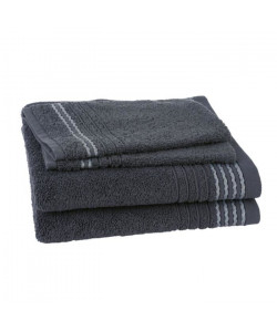 JULES CLARYSSE Lot de 2 serviettes  2 gants de toilette Carl  Gris