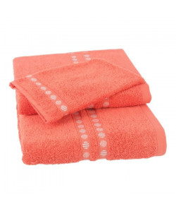 JULES CLARYSSE Lot de 1 serviette  1 drap de bain  1 gant de toilette Lotus  Terra