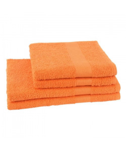 JULES CLARYSSE Lot de 2 serviettes  2 draps de bain Viva  Orange