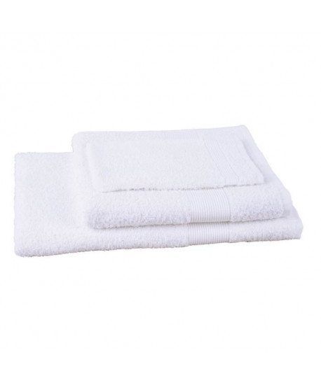 JULES CLARYSSE Lot de 1 serviette  1 drap de bain  1 gant de toilette Viva  Blanc