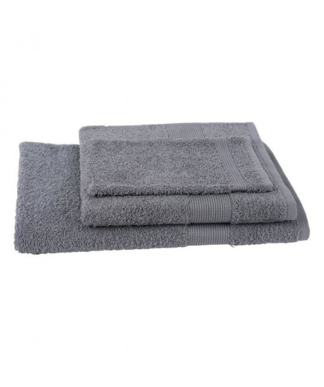 JULES CLARYSSE Lot de 1 serviette  1 drap de bain  1 gant de toilette Viva  Gris