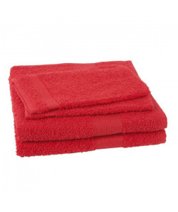 JULES CLARYSSE Lot de 2 serviettes  2 gants de toilette Viva  Rouge