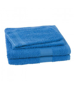 JULES CLARYSSE Lot de 2 serviettes  2 gants de toilette Viva  Bleu