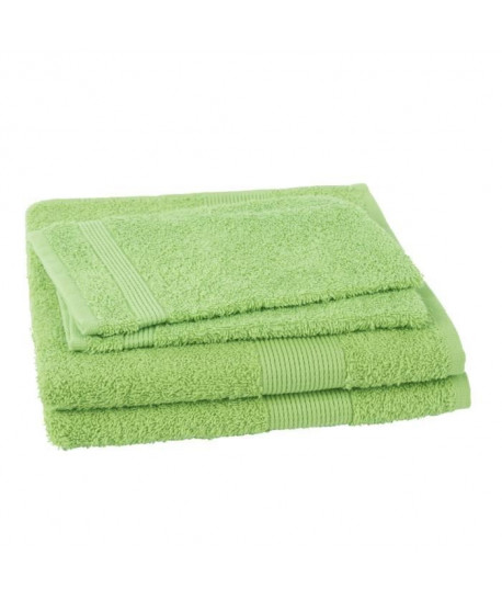 JULES CLARYSSE Lot de 2 serviettes  2 gants de toilette Viva  Vert