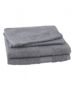 JULES CLARYSSE Lot de 2 serviettes  2 gants de toilette Viva   Gris