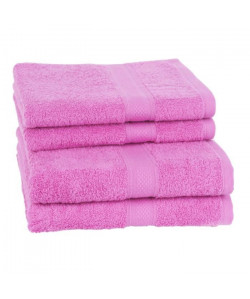 JULES CLARYSSE Lot de 2 serviettes 50x100 cm  2 draps de bain 70x140 cm ELEGANCE rose