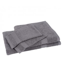 Lot de 1 drap de bain  1 serviette  2 gants ELEGANCE gris