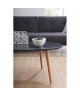 STONE Table basse ovale scandinave gris laqué  L 98 x l 61 cm