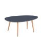 STONE Table basse ovale scandinave gris laqué  L 98 x l 61 cm