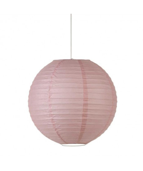 Lustre  suspension boule Japonaise diametre 35 cm rose poudré