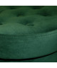 Pouf coffre de rangement pliable velours rond  35x35cm  Vert émeraude