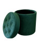 Pouf coffre de rangement pliable velours rond  35x35cm  Vert émeraude