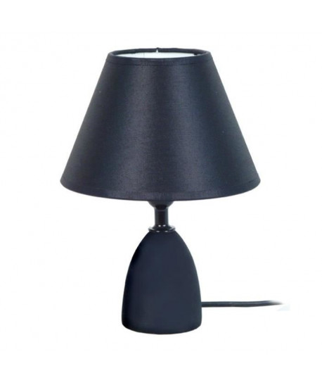 BOIS MINOR Lampe de chevet bois de hetre 16x16x22 cm  Noir