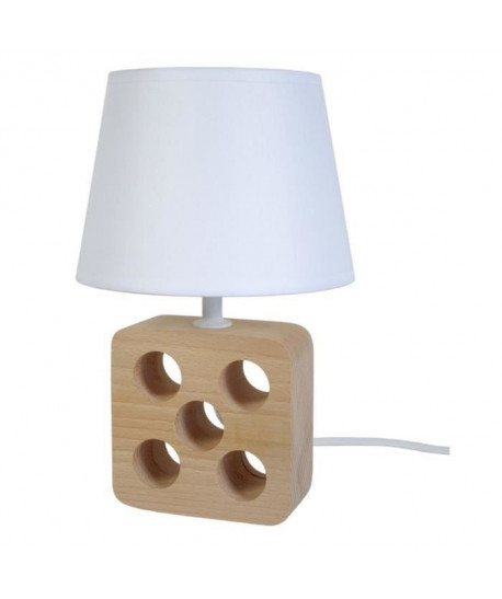 Lampe a poser ou de chevet Kubo E14 40W naturel et blanc