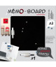 EMOTION Mémo board magnétique verre noir 30x30 cm