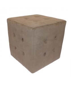 Pouf capitonné CHESTER  32x32x33 cm  Taupe