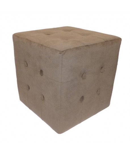 Pouf capitonné CHESTER  32x32x33 cm  Taupe