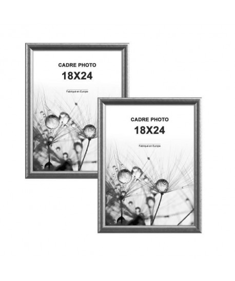 MODENA Lot de 2 cadres photos 18x24 cm Argent s...