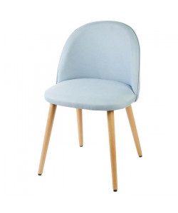 MACARON chaise de salle a manger  Tissu bleu pastel  Scandinave  L 50 x P 50 cm