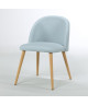 MACARON chaise de salle a manger  Tissu bleu pastel  Scandinave  L 50 x P 50 cm