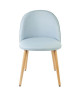 MACARON chaise de salle a manger  Tissu bleu pastel  Scandinave  L 50 x P 50 cm