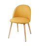 MACARON chaise de salle a manger  Tissu jaune moutarde  Scandinave  L 50 x P 50 cm