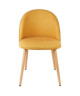 MACARON chaise de salle a manger  Tissu jaune moutarde  Scandinave  L 50 x P 50 cm