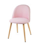 MACARON chaise de salle a manger  Tissu rose pastel  Scandinave  L 50 x P 50 cm