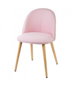 MACARON chaise de salle a manger  Tissu rose pastel  Scandinave  L 50 x P 50 cm