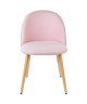 MACARON chaise de salle a manger  Tissu rose pastel  Scandinave  L 50 x P 50 cm