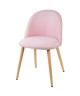 MACARON chaise de salle a manger  Tissu rose pastel  Scandinave  L 50 x P 50 cm