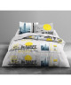 TODAY Parure de couette Only BE URBAN  1 housse de couette 220x240 cm  2 taies d\'oreillers 63x63 cm blanc, gris et jaune