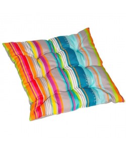 JARDIN PRIVE Assise de chaise ou de fauteuil futon carrée Colors  9 capitons  40x40x5 cm  Multicolore