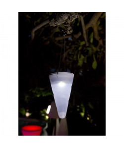 LUMISKY Balise suspendue lumineuse solaire LED 10x10x34cm  Blanc froid