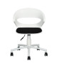 DOT Chaise de bureau noir et blanc en métal  Revetement tissu bicolore noir  Style contemporain  L 54 x P 58 cm