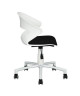 DOT Chaise de bureau noir et blanc en métal  Revetement tissu bicolore noir  Style contemporain  L 54 x P 58 cm