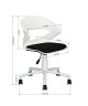 DOT Chaise de bureau noir et blanc en métal  Revetement tissu bicolore noir  Style contemporain  L 54 x P 58 cm