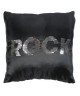 Housse de coussin  zip noir Rock strass 40 cm