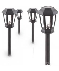 Globo Lighting Lot de 4 Lampes solaires Plastique anthracite  Plastique translucide  IP44