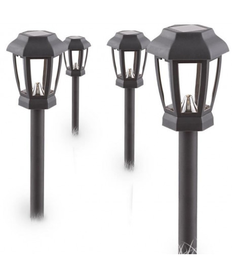 Globo Lighting Lot de 4 Lampes solaires Plastique anthracite  Plastique translucide  IP44