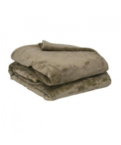 Couverture microflanelle 220x240 cm taupe