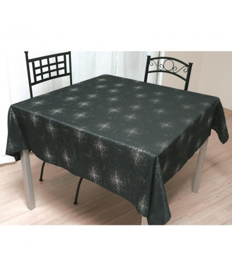 SOLEIL D\'OCRE Nappe de table carrée Strass 180x180 cm noir