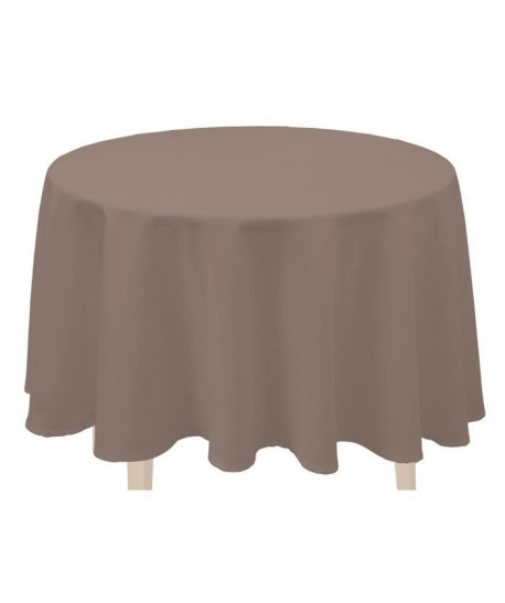 SOLEIL D\'OCRE Nappe ronde antitâches ALIX Ř 180cm Moka